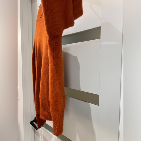 Vince Textured Cashmere Shrunken Button Cardigan In Rust Amber - M - Picture 9 of 11